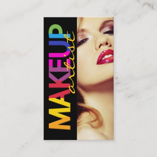 Customizable EDGY MAKEUP ARTIST BUSINESS CARD