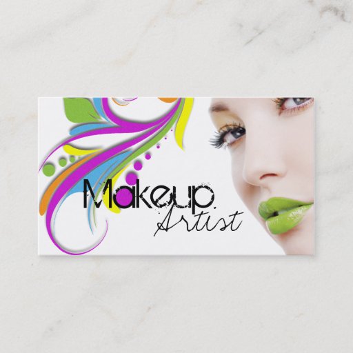 Customizable Edgy Makeup Artist Business Card Template