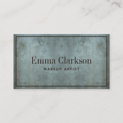 Edgy Makeup Artist Grunge Blue Gray Texture Business Card