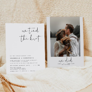 Edgy Modern Minimalist Elopement Reception Party Invitation