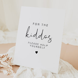 Edgy Modern Minimalist Kiddos Table Sign