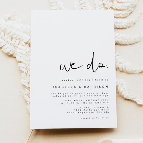 Edgy Modern Minimalist Simple We Do Wedding