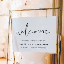 Edgy Modern Minimalist Simple Wedding Welcome Poster