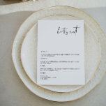 Edgy Modern Minimalist Wedding Menu Card<br><div class="desc">This "let's eat" wedding menu features an edgy handwritten font and clean minimalist design. It's modern design makes it the perfect addition to any event.</div>