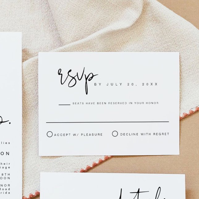 Edgy Modern Minimalist Wedding RSVP Card (Creator Uploaded)