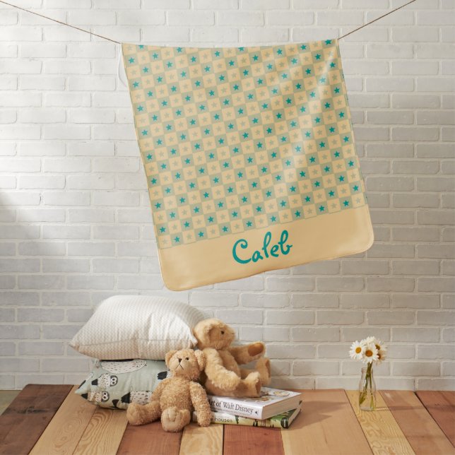 Edgy Name Baby Boy Monogrammed Baby Gifts Blanket (In Situ)