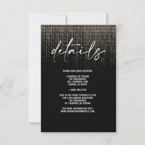 Edgy QR Champagne Glitter Details Card