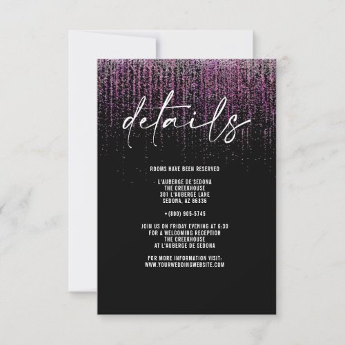 Edgy QR Magenta Glitter Details Card