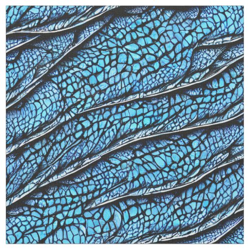 Edgy Realistic Tourquoise Blue Dragon Skin  Fabric