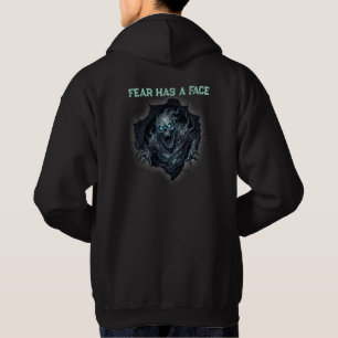 Edgy Red Eyes "It's Looking At You" Front and Back Hoodie