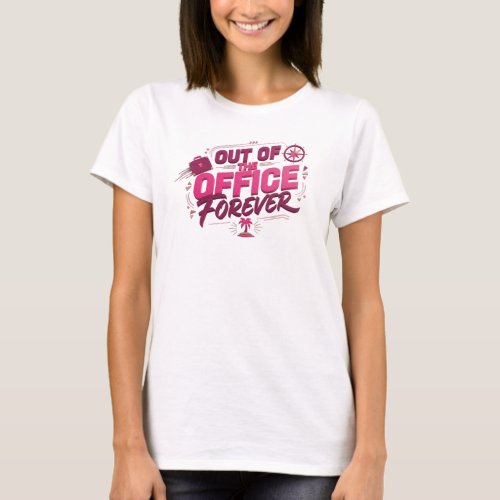 Edgy Red OUT OF OFFICE Fashion Print T-Shirt