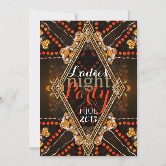 Edgy Rustic Tribal Ladies Night Bachelorette Party Invitation (Front)