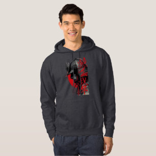 Edgy Samurai Warrior Japanese Ink Art Red Sun Hoodie