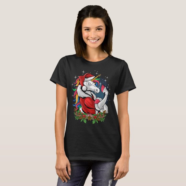 Edgy Santa Unicorn T-Shirt (Front Full)