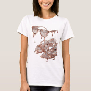 Edgy Silver ROSE GOLD GLAMOUR Print T-Shirt