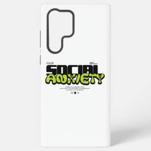 Edgy "Social Anxiety" Glitch Font Samsung Galaxy S22 Ultra Case