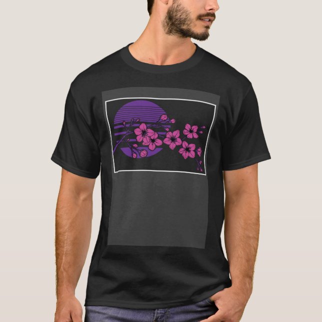 Edgy Soft Grunge Japanese Cherry Blossom Tree Aest T-Shirt (Front)