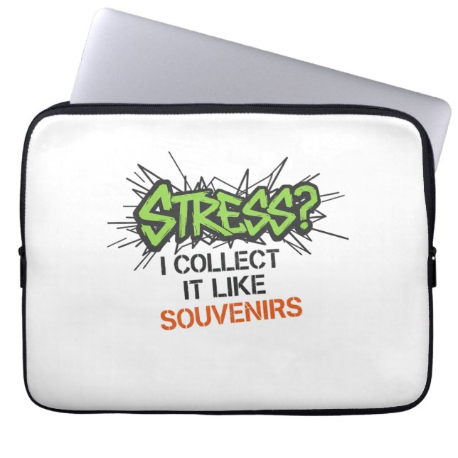 Edgy Stress Humor Typography Laptop Sleeve (Front)