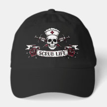 Edgy Tattoo Skull Nurse Scrub Life 