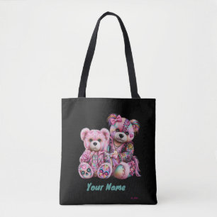 Edgy Too Punk Pink Bears Tote Bag