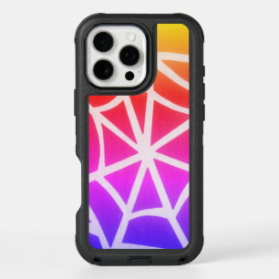 Edgy Unique Rainbow Spiderweb Art design iPhone 16 Pro Max Case