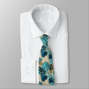 Edgy Valentine Gifts For Men Tropical Floral Neck Tie