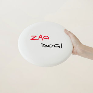 Edgy White Zag Dog Wham-O Frisbee