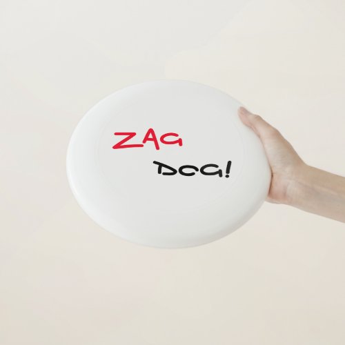 Edgy White Zag Dog Wham_O Frisbee