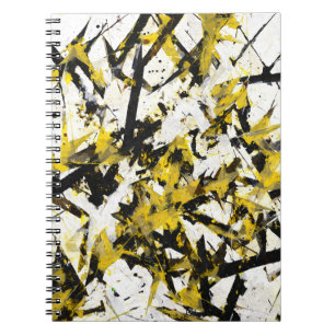 Edgy Yellow Black Chaos Abstract Notebook