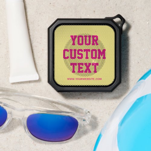 Edgy Yellow Pink Custom Text and Website Compact  Bluetooth Speaker