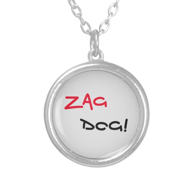 Edgy Zag Dog Round Necklace (Front)