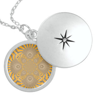 Edgy Zebra Elegance: A Golden Yellow Print Locket Necklace