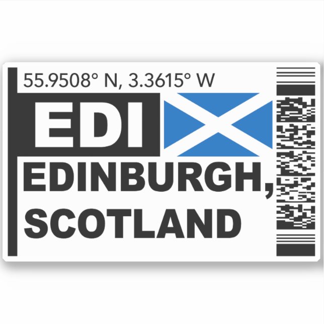 EDI Edinburgh Boarding Pass - Scotland Travel Sticker (Front)