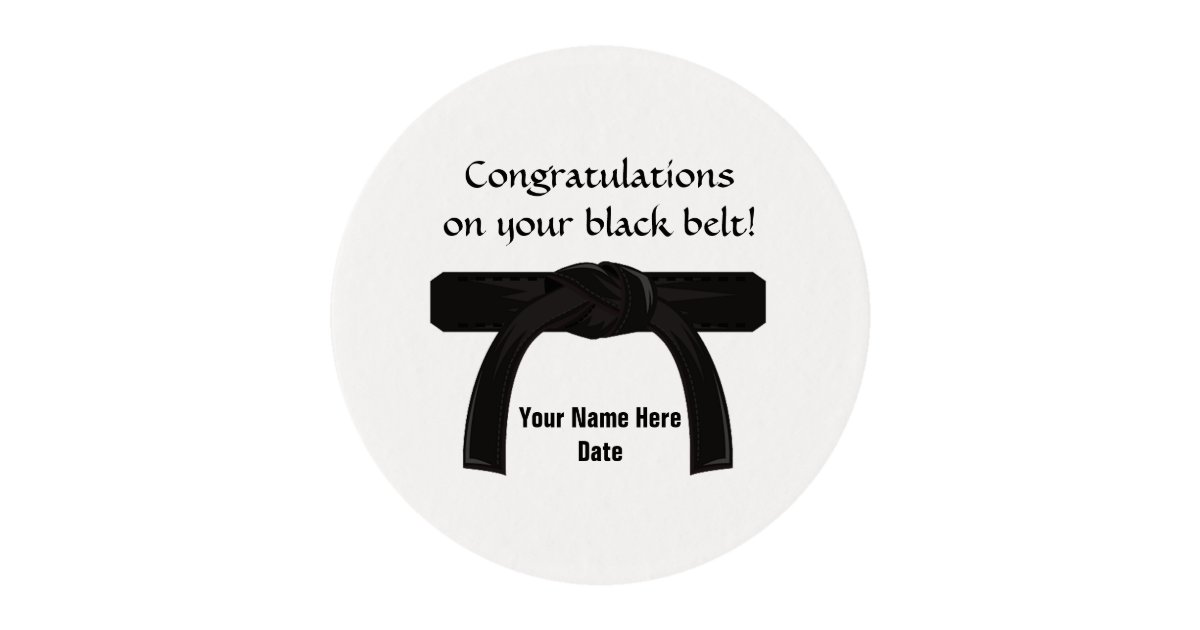 Edible Cupcake Topper For Black Belt Party Edible Frosting Rounds Zazzle Com