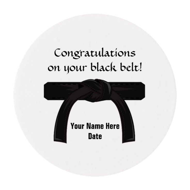 Edible Cupcake Topper for Black Belt Party Edible Frosting Rounds | Zazzle