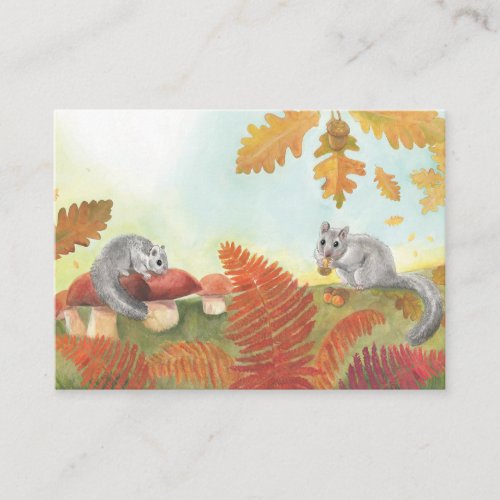 Edible Dormice Glis glis  Autumn Nature   Enclosure Card