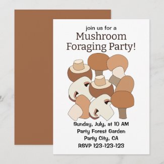 Edible Mushroom Foraging Party Invitation
