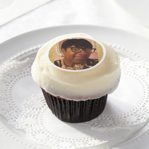 Edible Photo Frosting Rounds _ Gold Glitter