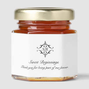 Edible Wedding Favors Custom Monogram Honey Favor Honey Jar Favors