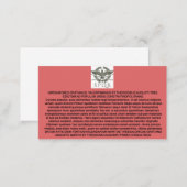 EDICTUM THESSALONICENSE. BUSINESS CARD (Front/Back)