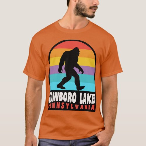 Edinboro Lake Pennsylvania Retro Sunset T_Shirt