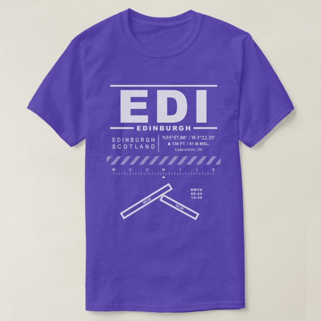 Edinburgh Airport EDI Tee Shirt (Design Front)