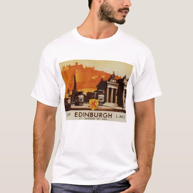 Edinburgh by LNER Rail Poster T-Shirt (Front)