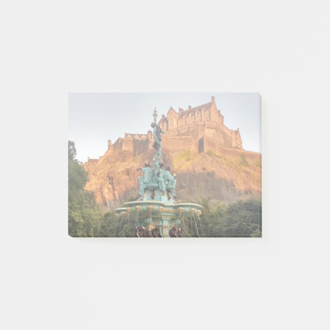 Edinburgh Castle Fountain Princes Street Gardens Post-it Notes (Front)