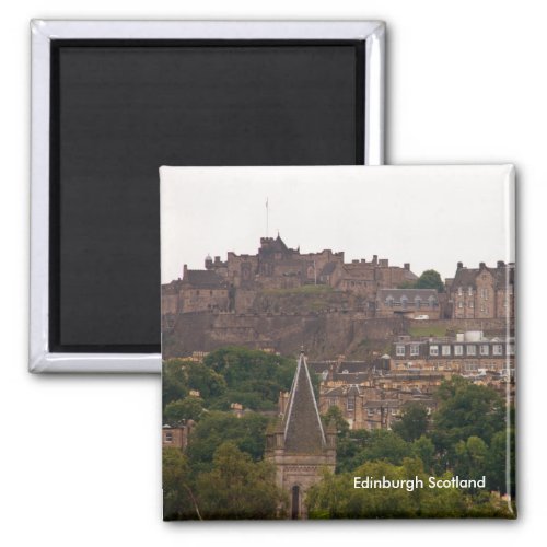 Edinburgh Castle in the Distance Personalize Magnet