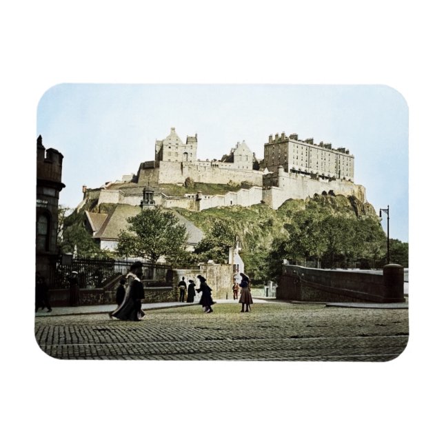 Edinburgh Castle Scotland 1910 Grassmarket Magnet (Horizontal)
