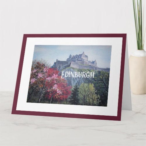 Edinburgh Castle Scotland  painting by PolaBAlex Card