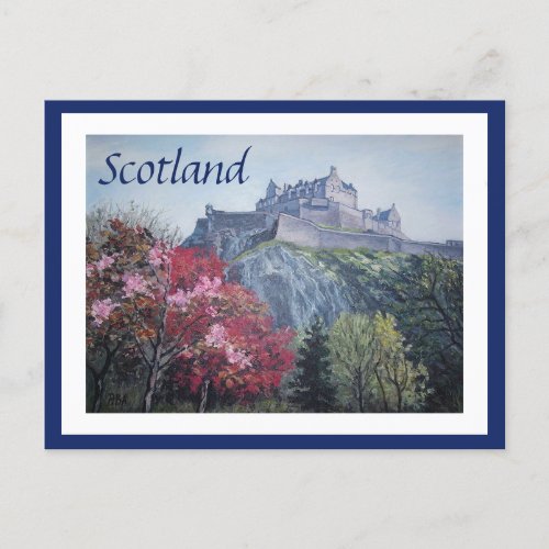 Edinburgh Castle Scotland painting by PolaBAlex  Holiday Postcard