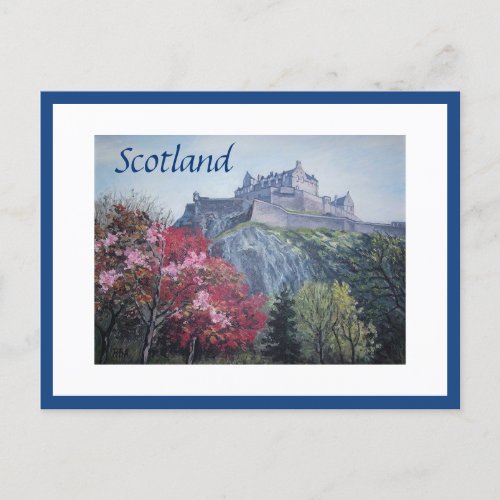 Edinburgh Castle Scotland  painting by PolaBAlex Postcard