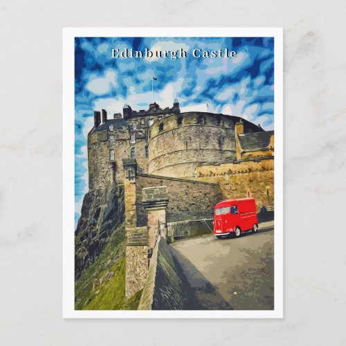 Edinburgh Castle Scotland Retro Style Postcard